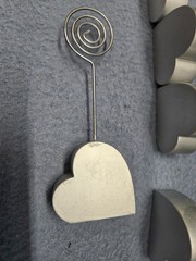 Place Card Holder Silver Heart 2 Different Heights ~70~ Weddings Parties