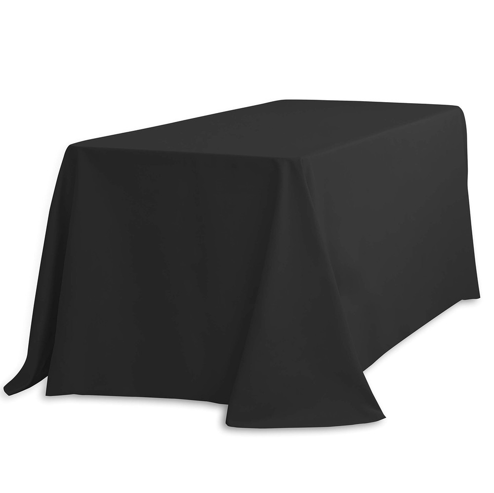 LinenTablecloth 90 x 156-Inch Rectangular Polyester Tablecloth Black