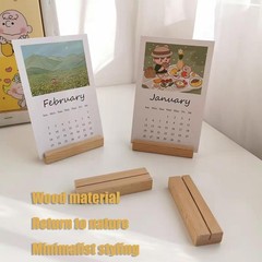 6 Pcs Wood Place Card Holders, Wooden Table Number Stands, Log color