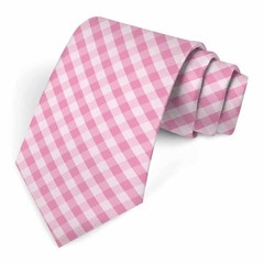 Abstract Necktie for Men Black Novelty Neckties accessories 8cm Pink Gingham