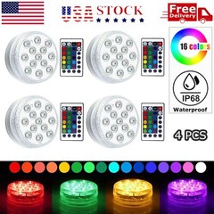 Waterproof Underwater Led Lights w/Remote for Swimming Pool Fountain Hot tube