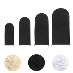 4 Matte Fitted Spandex Round Top Wedding Arch Backdrop Stand Covers Set Party