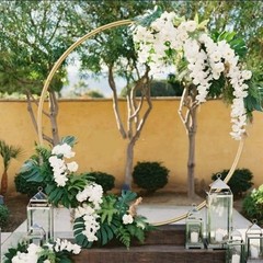 2.5m Gold Metal Tube Wedding/Celebration Circle Arch