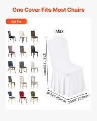 VEVOR 30PCS White Stretch Spandex Folding Chair Covers for Wedding Party Dining