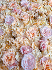 12 Panels Set 3D Blush / Champagne Flower Floral Wall Panel Decor 8x4ft Backdrop
