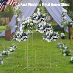 Gold Steel 5-Piece Multi-Height Floral Backdrop Stand Set 125–205 cm