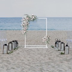 1×0.75M Wedding Arch Backdrop Metal Stand Flowers Balloons Frame Party For Decor