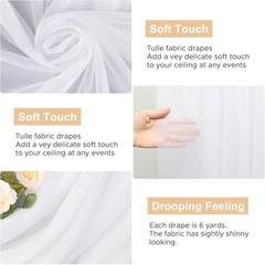 White Sheer Wedding Arch Draping Fabric Backdrop Party Ceremony Decoration New