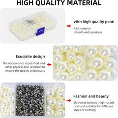 Troyune Pearl Setting Machine, Pearl Hand Press Tools with White Pearl Beads, Ri