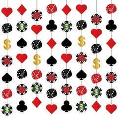 Blosssound 8 Pieces Casino Theme Party Decorations Casino Party Hanging Garla…
