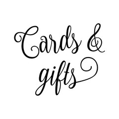 CARDS & GIFTS 8″ x 6.5″ Vinyl Decal Sticker – Wedding Label Sign