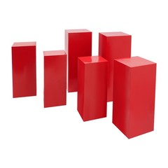 6* Red Display Pedestal Stands Cuboid Cake Flower Decor Display Holder Load 50kg