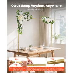 Uimoso Adjustable Table Arch Stand with Clamps for Party Decorations