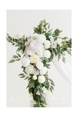 Ling’s moment Artificial Wedding Arch Flowers Kit Pack of 4, 2pcs Hanging Sil…