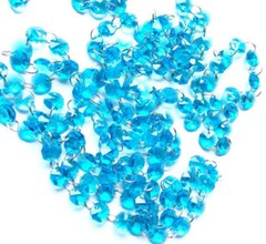 5M 14mm Aqua Octagon Crystal Bead Wedding Cake Decorative Garland Chain Strand