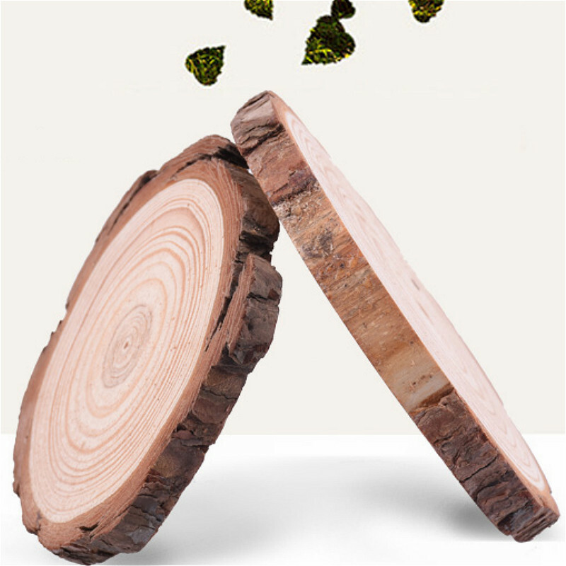 5X DIY Wooden Log Slices Round Discs 9-14cm Craft Wedding Decor Coasters Crafts