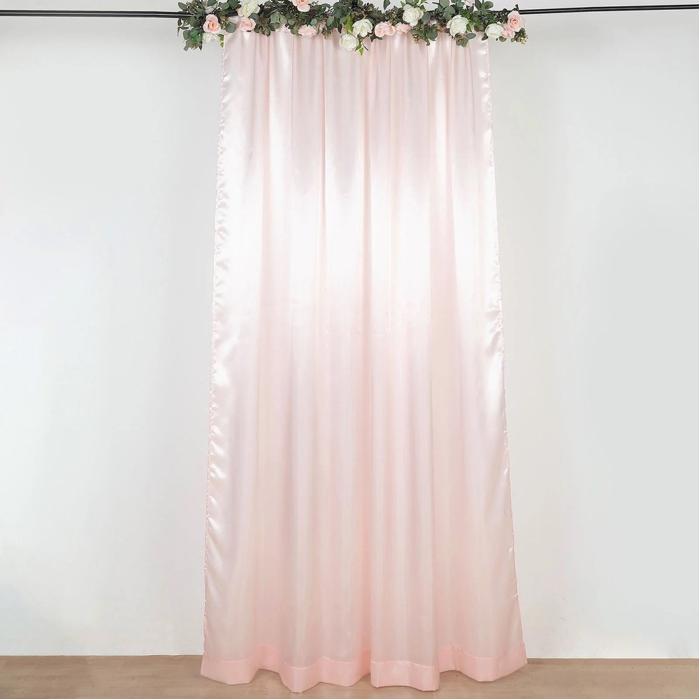 8×10 ft BLUSH Satin CURTAIN Wedding Photography Backdrop Panel Party Decorations