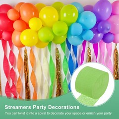 6-Rolls 492ft Crepe Paper Streamer [3 Colors-1.8 Inch x 82 Ft/Roll]