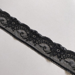 Black Stretch Lace 2 Inches Wide for Bridal Wedding Decorations, Sewing DIY Maki