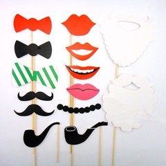 Christmas Photo Booth Props, 50 pcs, Attached NO DIY NEEDED, Ships Fast US