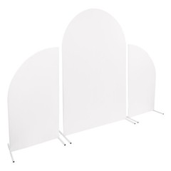 Set Of 2 White Metal Wedding Arch Stands Carbon Steel Backdrop 1.4m