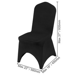 Uimoso 50PCS Black Stretch Spandex Chair Covers for Weddings and Events