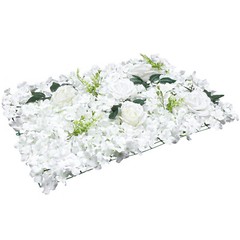 6Pcs White Hydrangea Faux Flower Wall Panels Wedding Backdrop Decor
