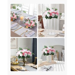 Uimoso 10PCS Pink and White Artificial Flower Balls for Wedding Decorations