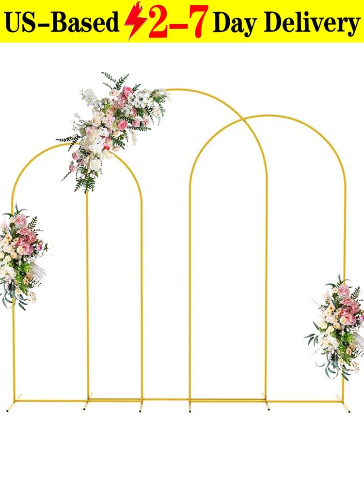 Wedding Arch Backdrop Brackets 7.2ft 6.6ft 6fet Gold Metal Ceremony Shower