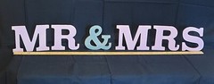 “MR & MRS” HAND MADE – STANDUP WOOD SIGN – PAINTABLE – EUC!*!