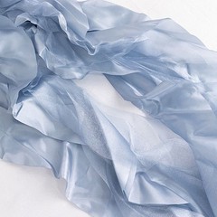 5 DUSTY BLUE Curly Willow Chiffon Satin CHAIR SASHES Party Event Decorations