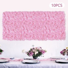 10PCS Artificial Silk Flower Wall Panel Floral Backdrop Party Wedding Decoration