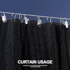 100 PCS Small Curtain Hooks Curtain Clips Bag Clips, Stainless Steel Silver