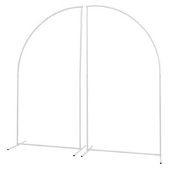 Set Of 2 White Carbon Steel Freestanding Wedding Arches 1.8 m
