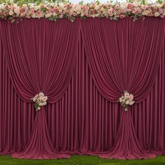 Burgundy 4 Panels Backdrop Curtains – 12ft High for Stunning Scenes
