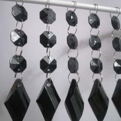 60pcs 105mm Black Button Pendant Acrylic Octagon Bead Garland Chandelier Hanging