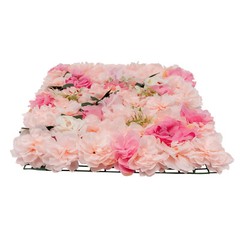 20 Pcs Artificial Flower Wall Panels Light Pink Silk Fabric Backdrop