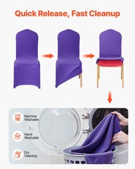 VEVOR 50PCS Purple Stretch Spandex Folding Chair Covers for Wedding Party Dining