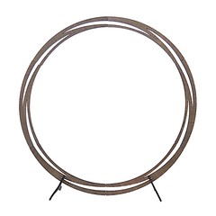 8 ft Brown Round Natural Wood Wedding Arch Backdrop Stand Party Event Decoration