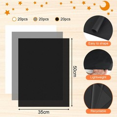 PLULON 60 Sheets Black White Grey Tissue Paper Inches, Black, White,