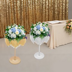 Gold/Silver Flower Stand for Wedding Birthday Party Events,38*68cm Flower Stand