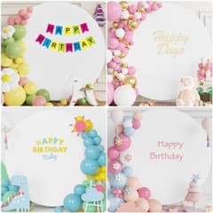 7.2FT Round Backdrop Cover Round Arch Covers with Buckles Polyster 7.2ft White