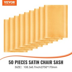 VEVOR 50PCS Gold Stretch Spandex Chair Sashes Elastic Bows Wedding Party Dining