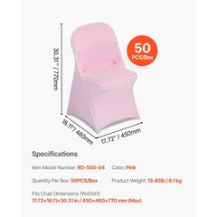 Uimoso 50PCS Pink Stretch Spandex Chair Covers for Weddings, Parties, and Dining