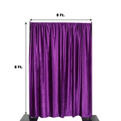 PURPLE 8 ft Premium Velvet Backdrop Curtain Party Wedding Booth Decorations