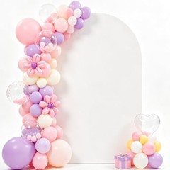 Arch Backdrop Cover Spandex Fitted Arch Party Cover for Photo, Round 6 FT White