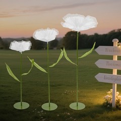White Artificial Corn Poppy Flower For Wedding Decoration Party Banquet Set Of 3