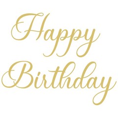 Happy Birthday Party Backdrop Wall Stickers, Gold Script Lettering with Arch …