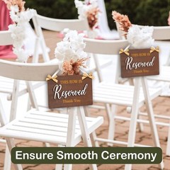 This Row Is Reserved Signs For Wedding Ceremony – 6 Pcs Wooden Wedding Reserv…