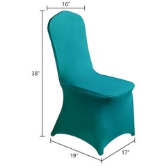SuperO 25 Pack Waterproof Spandex Chair Covers Stretch Banquet Wedding Turquoise